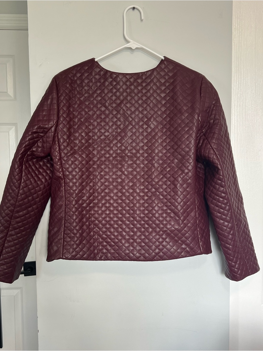 Talbots Quilted Bomber Jacket in Plum/Burgandy with Gold Buttons - Picture 6 of 6